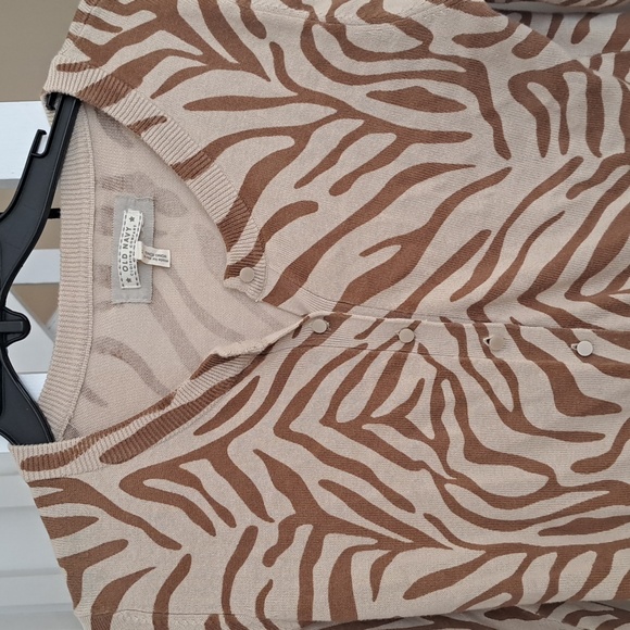 Old Navy Lightweight cotton animal orint cardigan sz M very nice - Picture 2 of 5